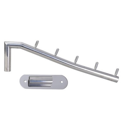 Compact Steel Wall Mounted Hanger with 5 Prongs Rotating Clothes Rack for Home