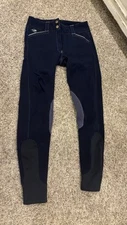 Smartpak Piper Knee Patch Breeches Navy/grey Size 24L