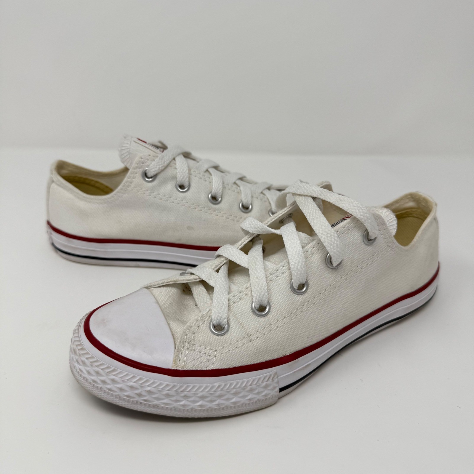 Kids White Converse Chuck Taylor All Star Low Top Sneakers Shoes Size