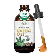 Organic Jamaican Black Castor Oil in Glass Bottle Cold Pressed Hexane Free, 100 