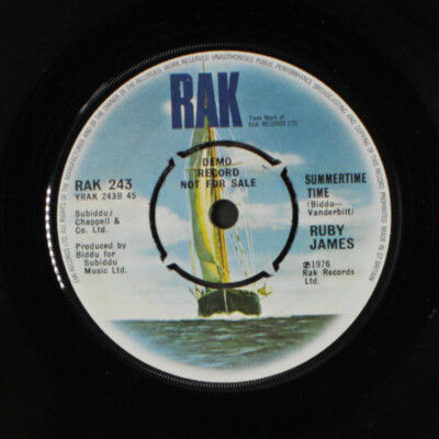 RUBY JAMES: you burn a hole in my soul / summertime time RAK 7'' Single 45 RPM