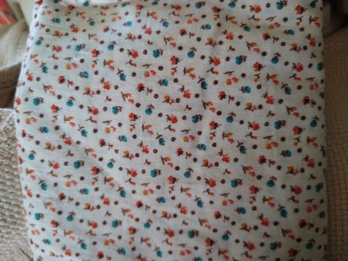 Vintage Calico Concord Fabrics Apparel Ditsy Cream Blue Tan Brown Rust BTHY 18" - Picture 6 of 6
