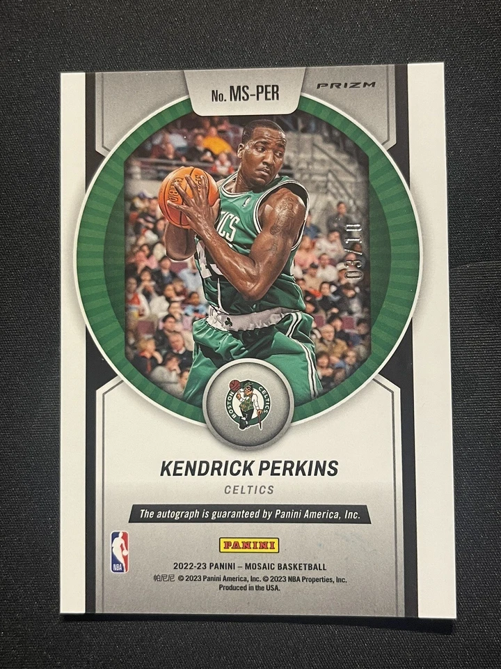 2023 Mosaic NBA Basketball Kendrick Perkins Scripts Gold 03/10 Auto. - Image 4 of 4