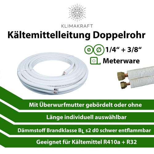 Kupferrohr Verbindungs-Set 1/4" & 3/8" - AC Klimaanlage Adapter