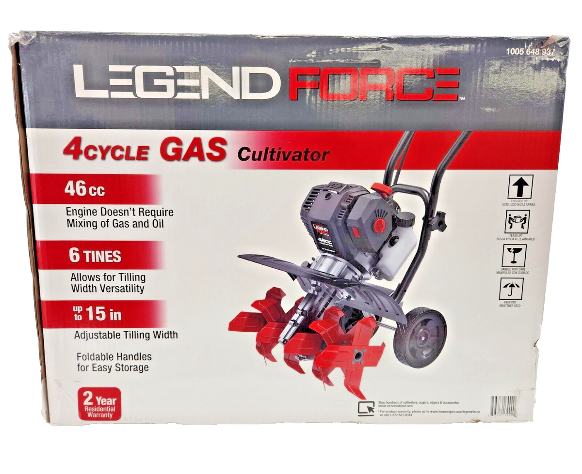 FIELD FORCE パワースタンバイ New! Legend Force 15-in Cultivator six tines 46-cc, 4 Cycle, Gas