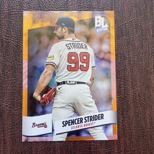2024 Big League Base Uncommon Electric Orange Foil # 205 Spencer Strider