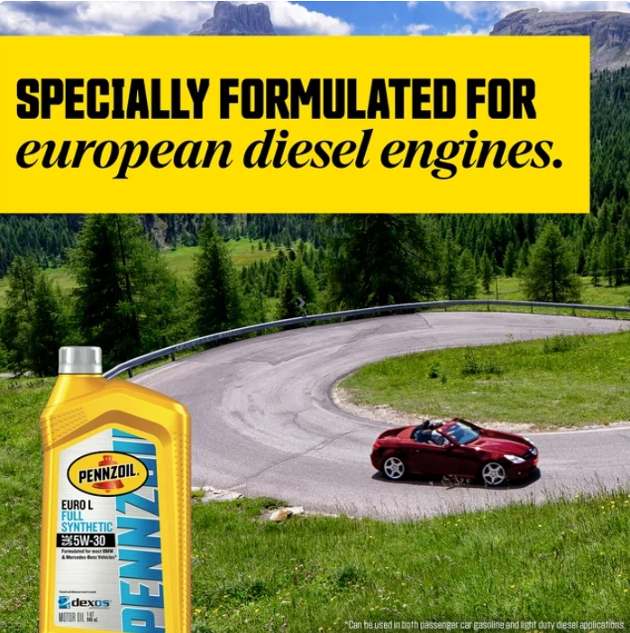 Pennzoil Platinum Euro L Full Synthetic 5W-30 Motor Oil, 1 Quart