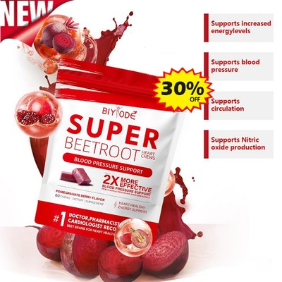 Total Beets Chews Blood Pressure Support 90pcs Beetroot Soft Chews O5T5 M4O L6U4