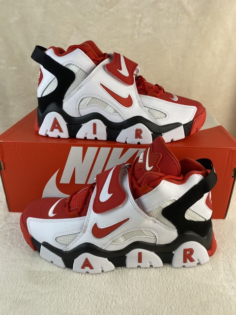 nike air barrage mid black and red