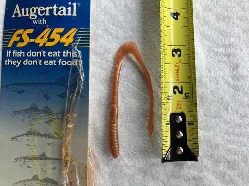 6 Vintage Mann’s Augertail With FS-454 Fishing Worm Lures - Picture 2 of 4