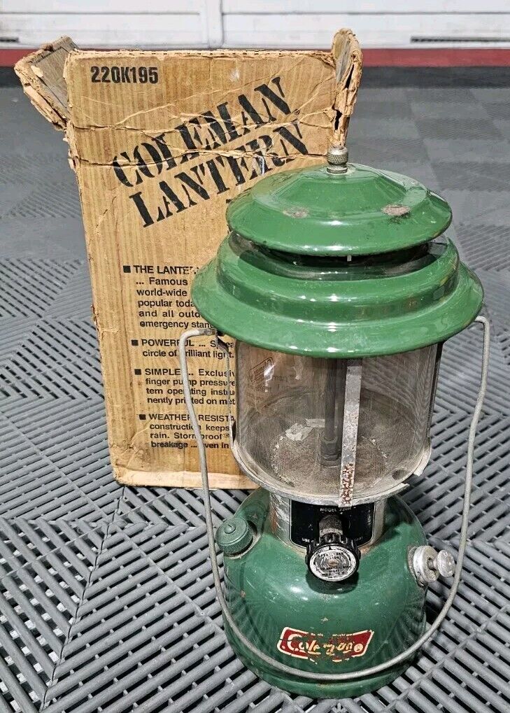 Vintage Coleman 2 Mantle Lantern Model 220K 220k195 for sale Vintage Coleman 2 Mantle Lantern Model 220K 220k195 for sale