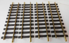 LGB 10000 G-Scale 12 inch Straight Track - 4 pcs, Brown Ties with Brass Rail 