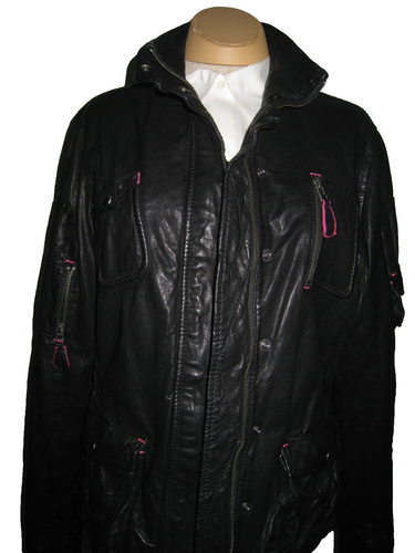 EUROPEAN MODA MOTO JACKET BLACK LEATHER LADIES SIZE L SUPER HOT - Picture 6 of 13