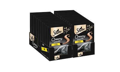 88x12g Sheba Katzenleckerli Leckerli Beutel Creamy Snacks mit Huhn