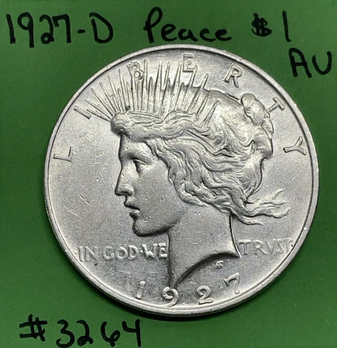 1927 D Peace Silver Dollar  $1 AU About Uncirculated 90% Silver Better Date