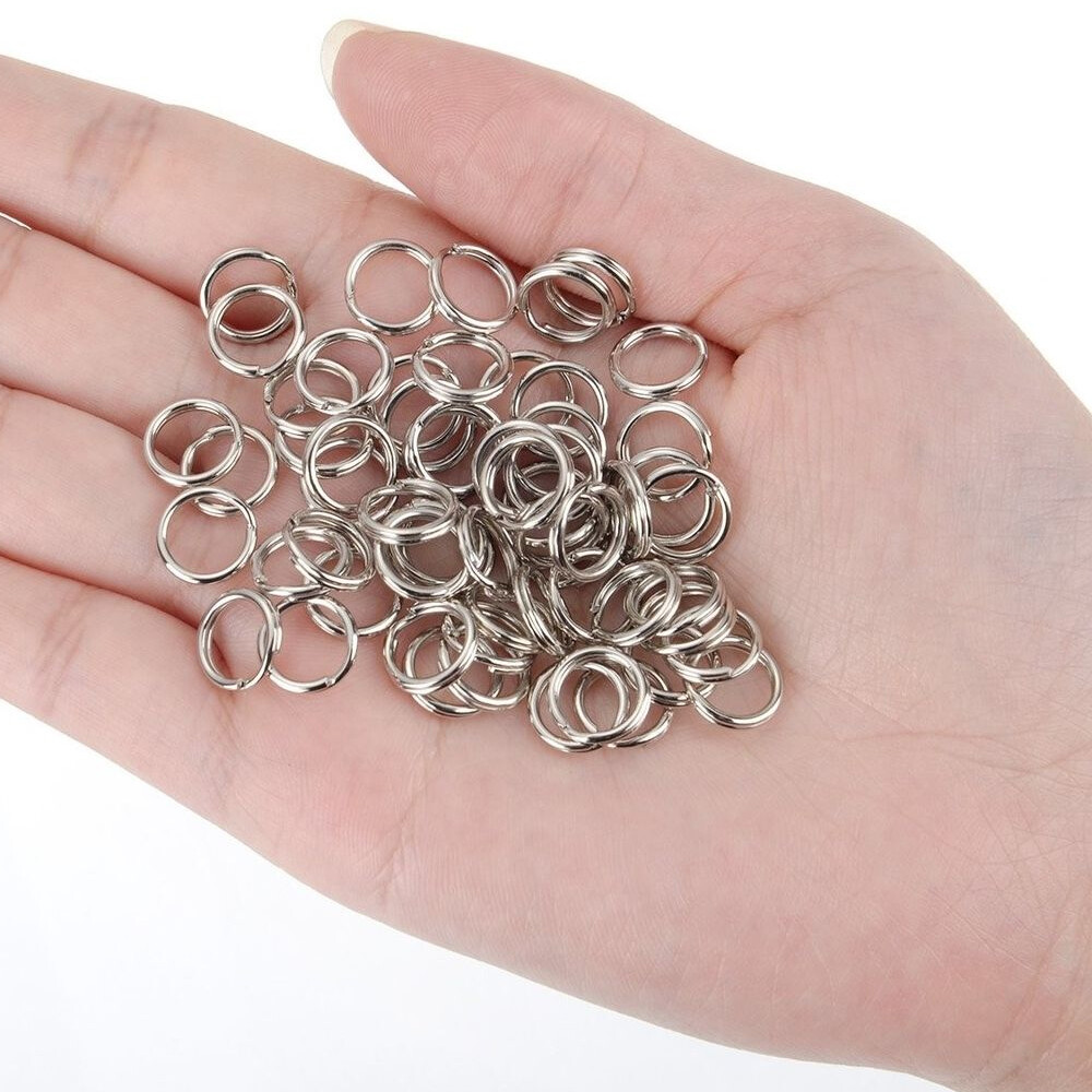 Charm 100pcs 6mm Stainless Steel Split Rings – Mini Jump Rings For Jewelry Making, Keychains & DIY Crafts Bracelet Making Kit