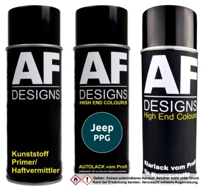 Kunststoff Spraydosen Set für Jeep PPG Dark Spruce Metallic Stoßstange
