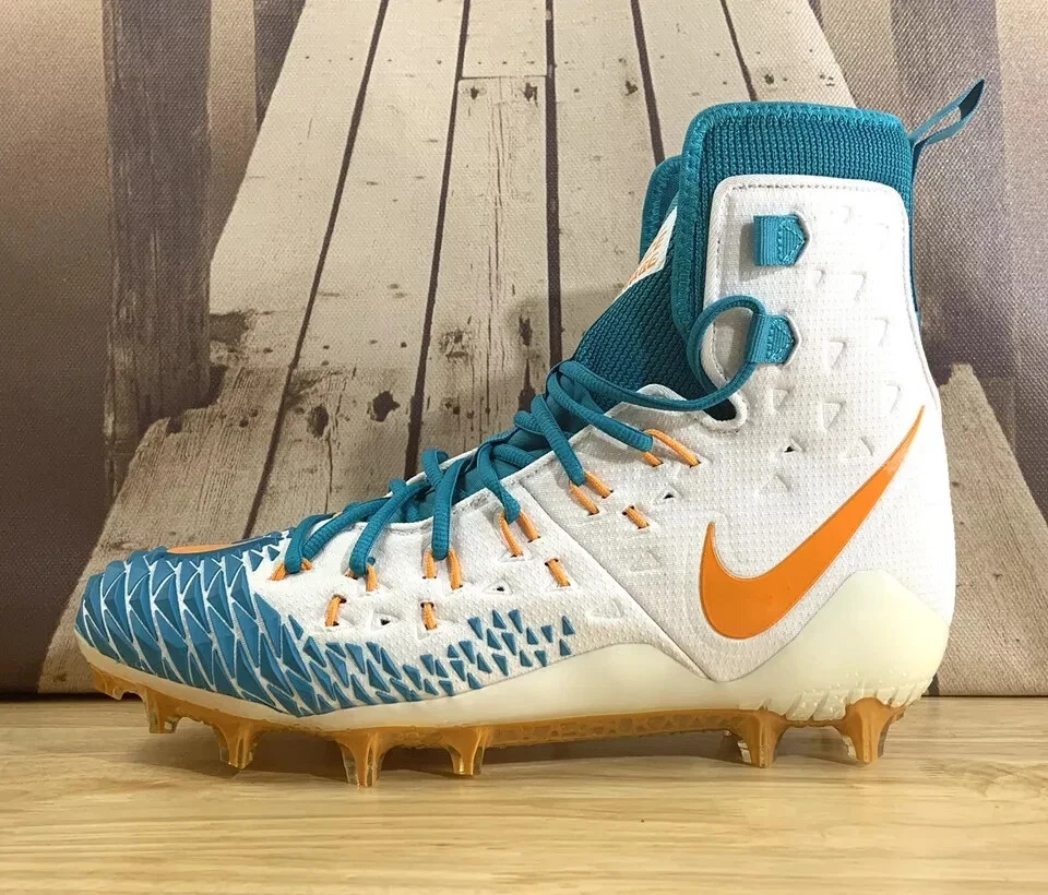 Nike Force Savage Elite Men Size 12.5 Football Cleats Miami Dolphins AJ6603-104 - Image 3 of 4