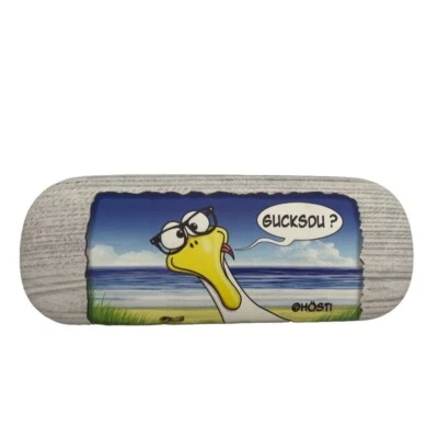 Brillenetui „Gucksdu“ – mit maritimem Flair und Putztuch Hösti Brillenbox