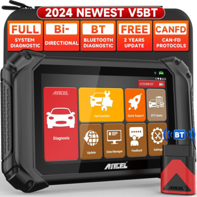 ANCEL V5 BT OBD2 Diagnosegerät ALLE SYSTEME Bidirektional 10 Resets Fit für Ford