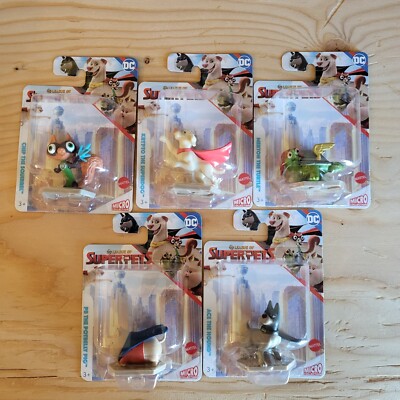 New DC League Of Super Pets Mattel Micro Collection Toy Figures - Set of 5