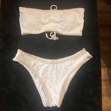Size M Zaful White Two Piece Bikini Women  s Swimsuit