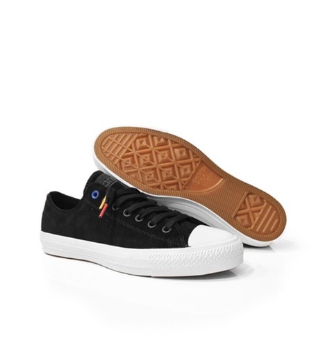 New Converse Chuck Taylar All Star Pro Ox Sz 13 Black/White Leather - Picture 3 of 7