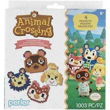 Animal Crossing Perler Fused Bead Craft Kit 4 Projects Hedgehog/Owl/Dog/Raccoon