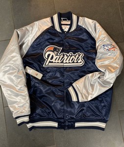 Brand New Mitchell And Ness Throwback New England Patriots Bomber Jacket Men Sm Ebay