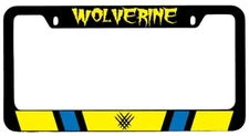 Wolverine (COLOR) Black METAL License Plate Frame Auto Marvel