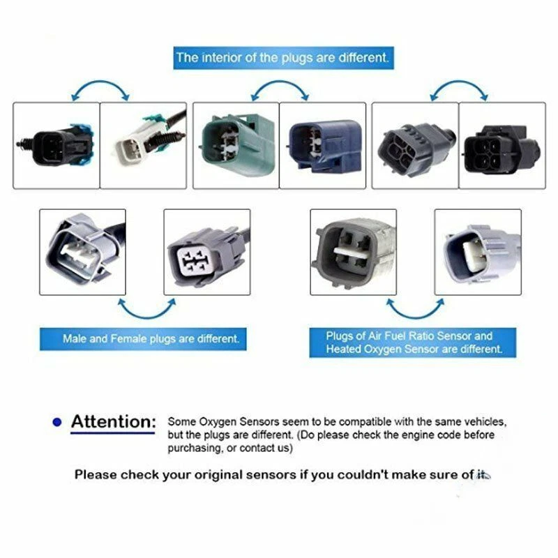 Sensor de oxígeno O2 02 4 piezas delantero trasero corriente descendente/arriba para Ford Mercury 11171843] Foto 3 de 4