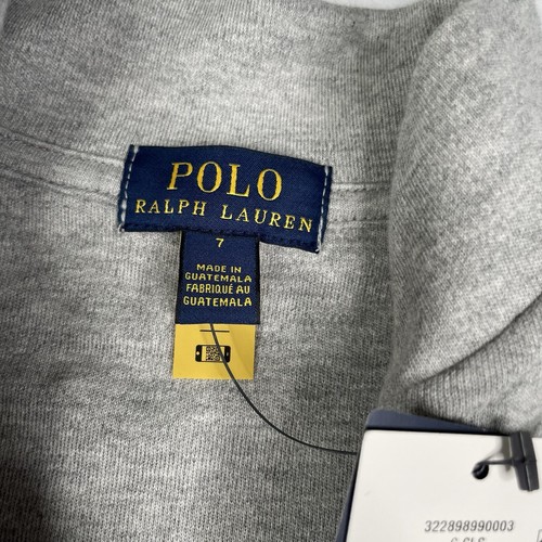 Polo Ralph Lauren Boys Size 7 Gray Sweater Crew Neck Quarter Zip - Picture 4 of 7