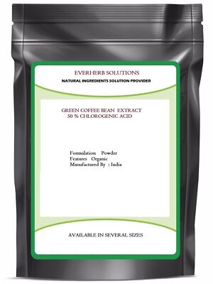 Green Coffee Bean Extract Powder  (  50% Chlorogenic Acid  )  Natural Organic   