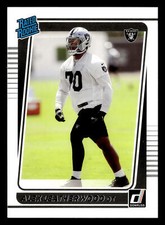 Alex Leatherwood 2021 Donruss RATED ROOKIE #335 Las Vegas Raiders FOOTBALL RC