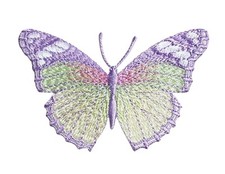 3 inch Lavender Butterfly Iron-On Embroidered Patch Pastel Wings Applique