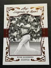 2011 Leaf BRONZE PROOF MISSING # & AUTO Legends of Sport Ryne Sandberg Cubs