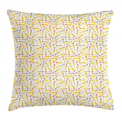 School Throw Pillow Cushion Cover Pencils and Sharpen Mess UK