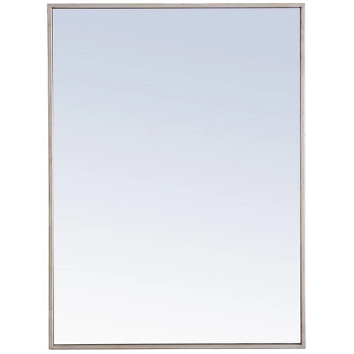 Elegant Decor Monet 32" x 24" Rectangle Metal Frame Mirror in Silver - Picture 1 of 12