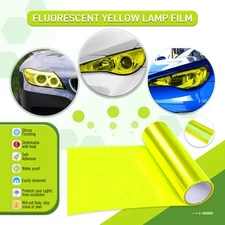 Neon Yellow 12"x71" For Headlight Taillamp Len Vinyl Protection Film Wrap new