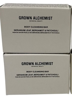 Grown Alchemist Body Cleansing Bar Geranium Leaf Bergamot Patchouli Lot of 2 NEW