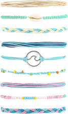 Surfer Wave Bracelets for Teen Girls Summer Beach Bracelets Handmade Braided Rop