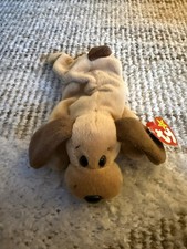 Ty Beanie Babies Bones the Dog 1993 Plush Toy 8" Original Tag With Error