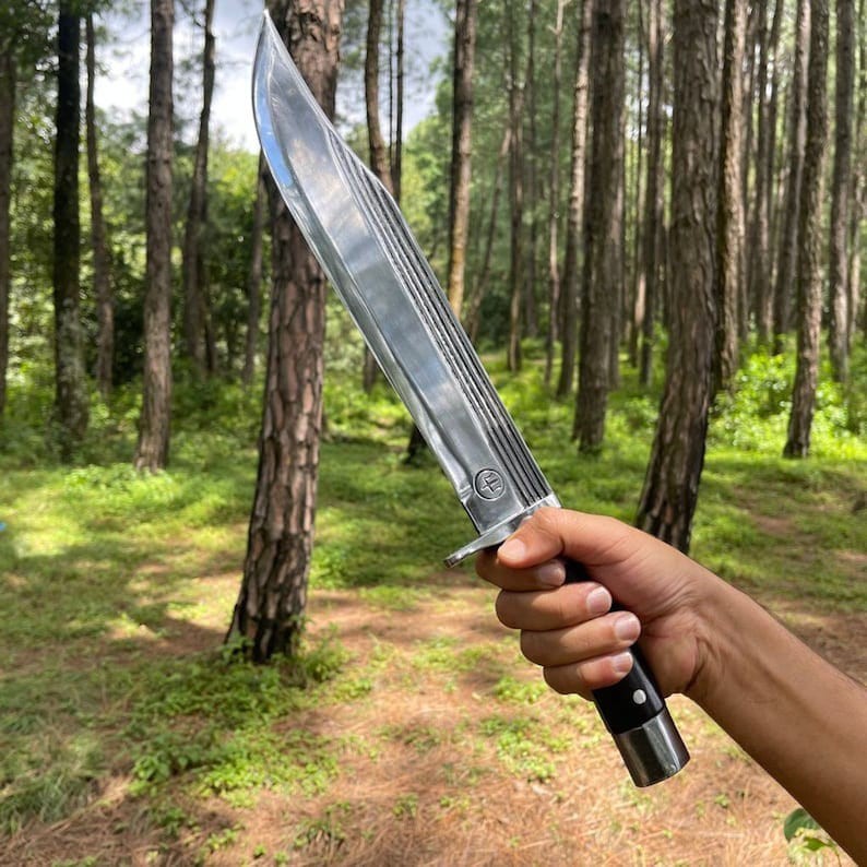 Custom Handmade Carbon Steel Blade Tactical Bowie Knife - Hunting Knife Camping