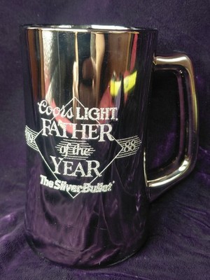 Coors Light Father Of The Year 1988 The Silver Bullet Mug Beer Stein Tankard