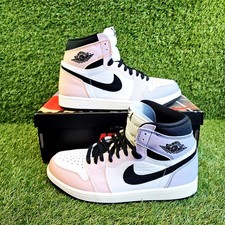 Nike Air Jordan 1 Retro High OG Trainers Size 8 UK Skyline Leather White Black