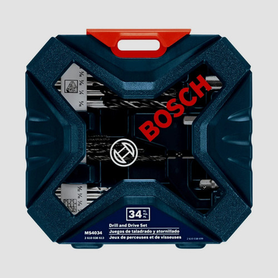 #ad BOSCH MS4034 34 Pc Wood Metal Masonry Mixed Drill Bit Set with Case $21.00