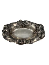 Vintage J.B. Signifies The Best Art Nouveau Silver plate Trinket Dish - Grape