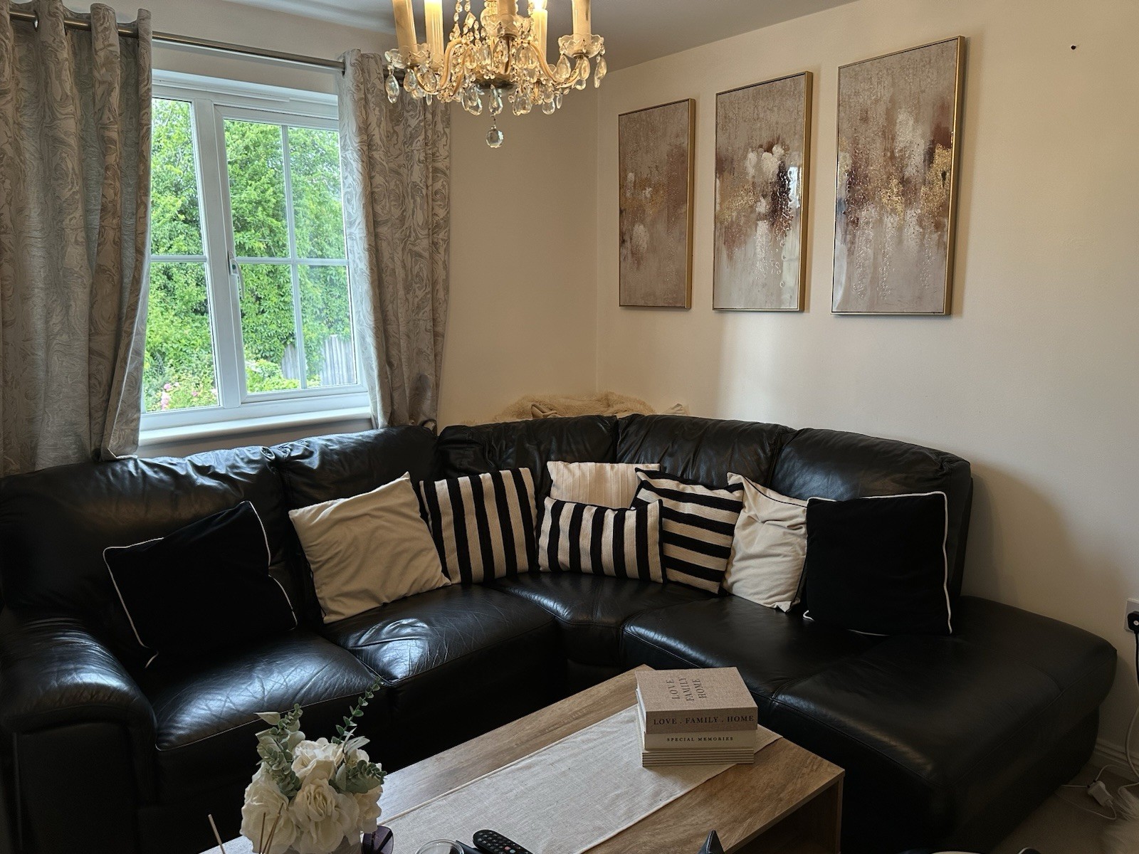 Black Leather Corner Sofa