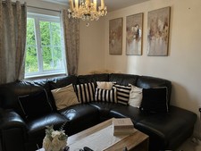 Black Leather Corner Sofa