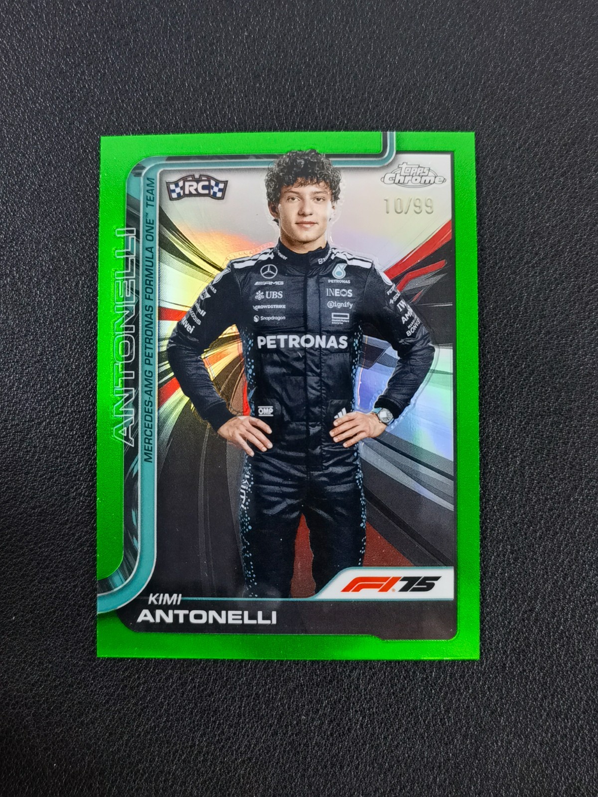 2025 Topps Chrome Formula 1 F1 Kimi Antonelli RC Green 10/99 #8 APY
